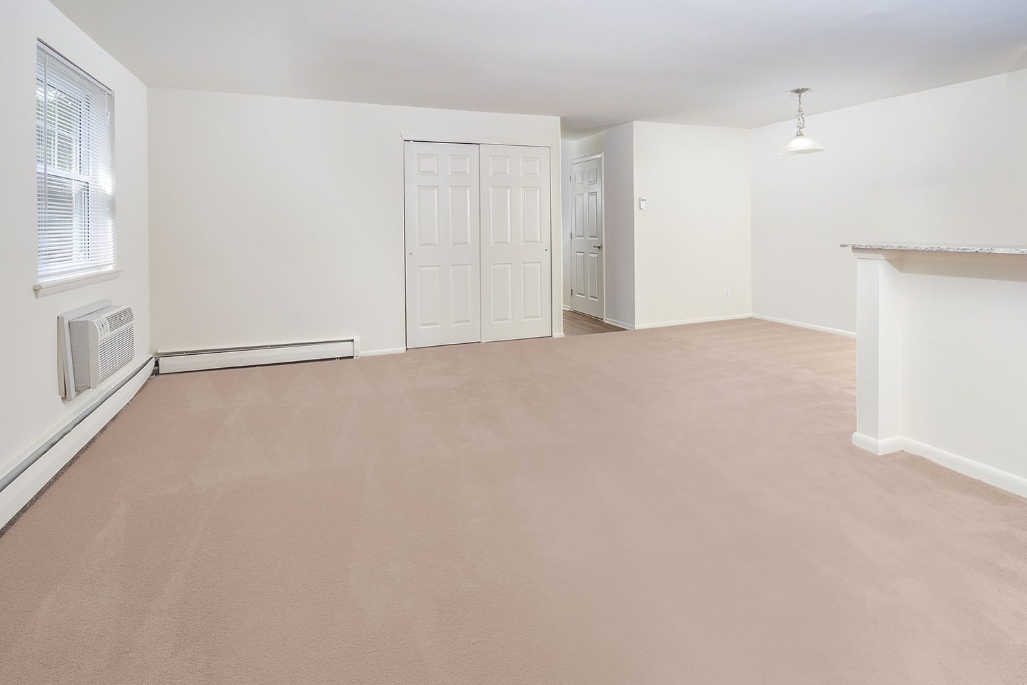 Empty living room and dining room