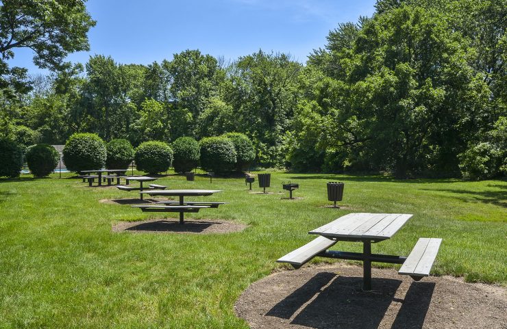 Picnic Area with picnic tables and grills