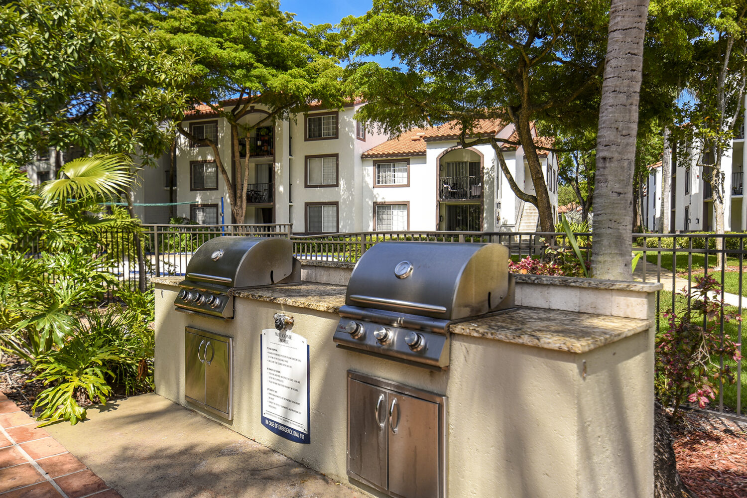 stainless steel gas grilling area 