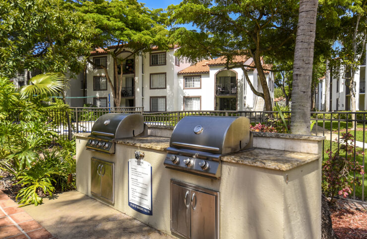 stainless steel gas grilling area 