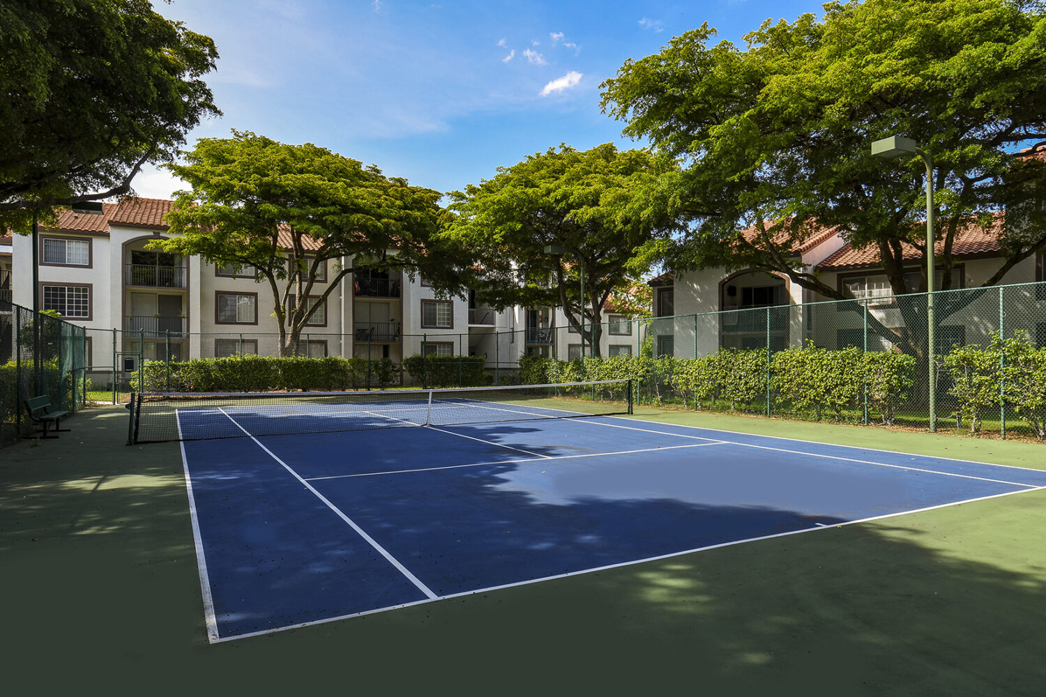 shaded tennis court 