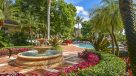 water fountain at the entrance to the pool