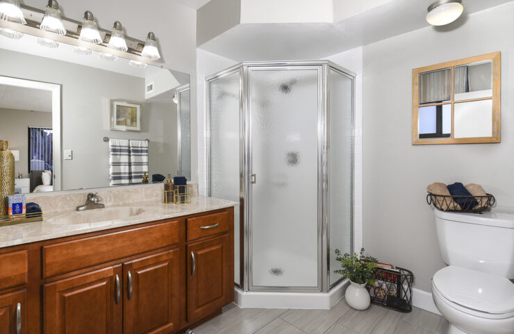 large bathroom with shower 