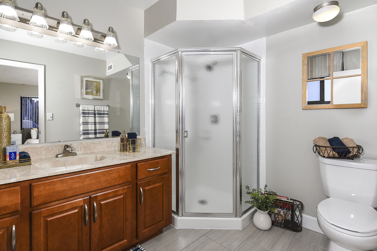 large bathroom with shower 