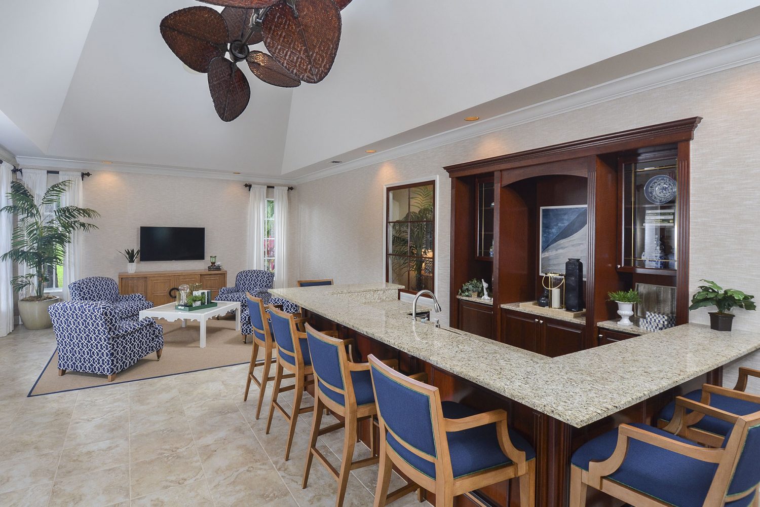 clubhouse bar area with plenty of seating 