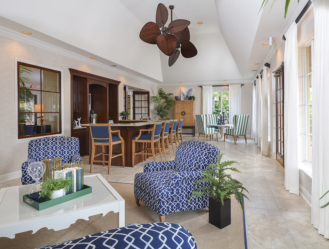 clubhouse with bar and seating