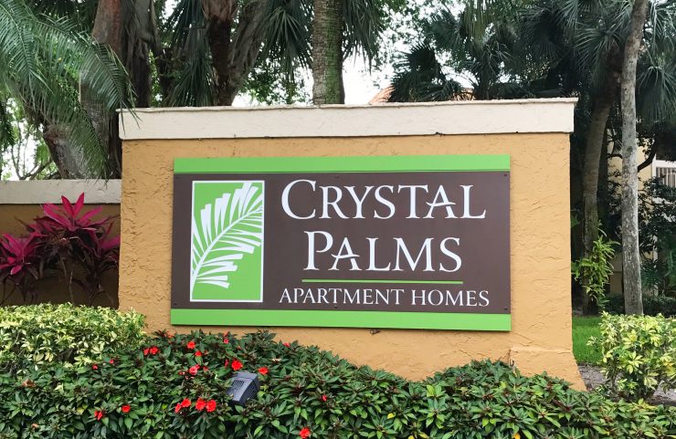 Boca Raton Apartments - Crystal Palms sign 