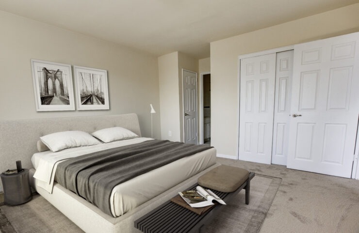 bedroom with wall to wall carpeting
