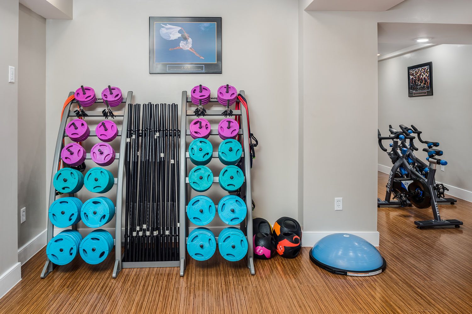 strength training equipment in fitness center