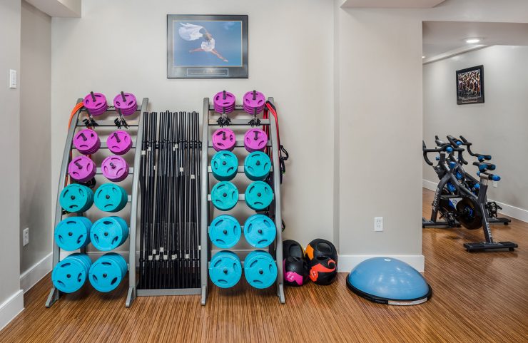 strength training equipment in fitness center