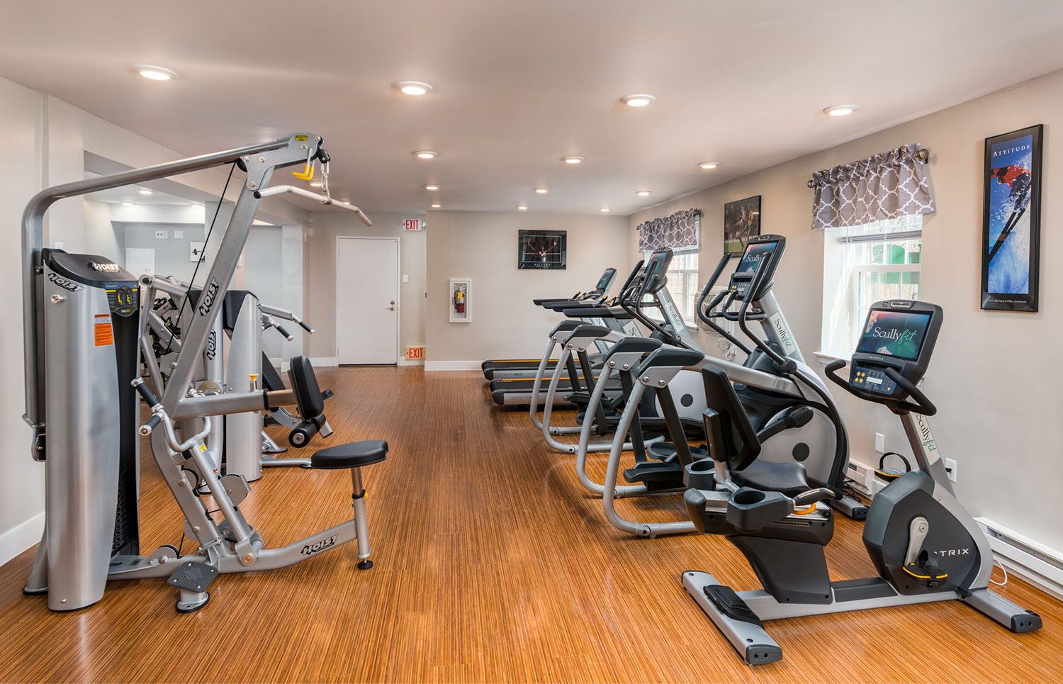 large, new fitness center 