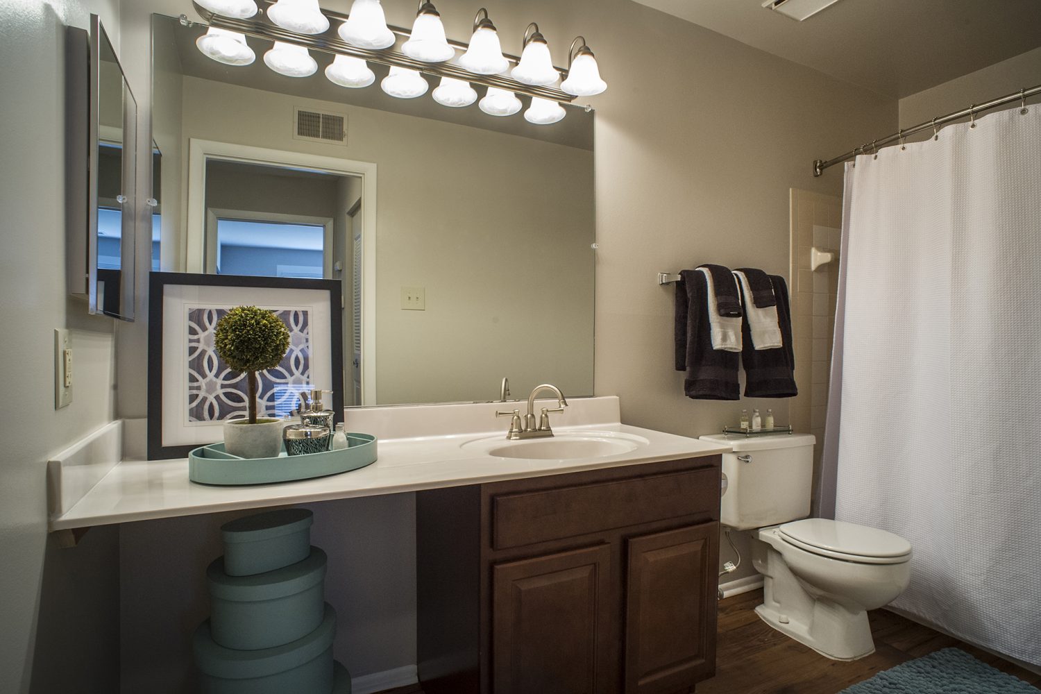 bathroom with large vanity 