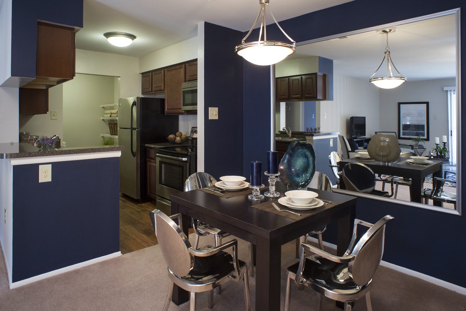 dining room open to kitchen 