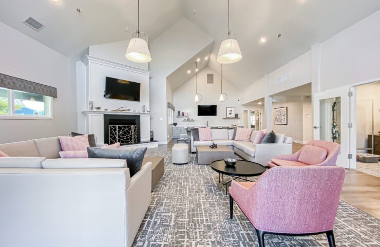 clubhouse with fireplace