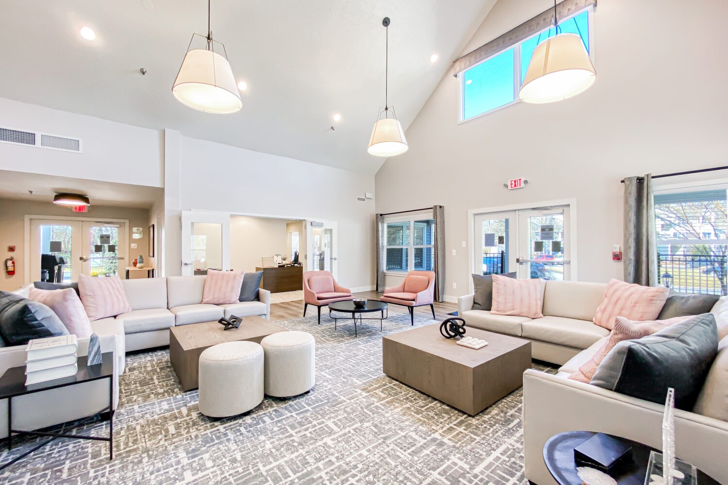 large clubhouse with lots of seating