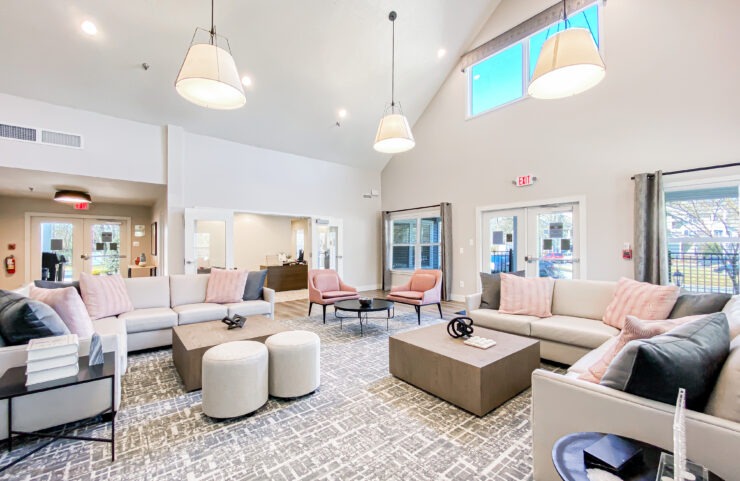large clubhouse with lots of seating
