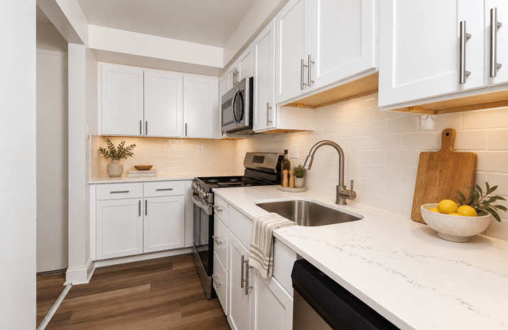 Kitchen with granite countertops