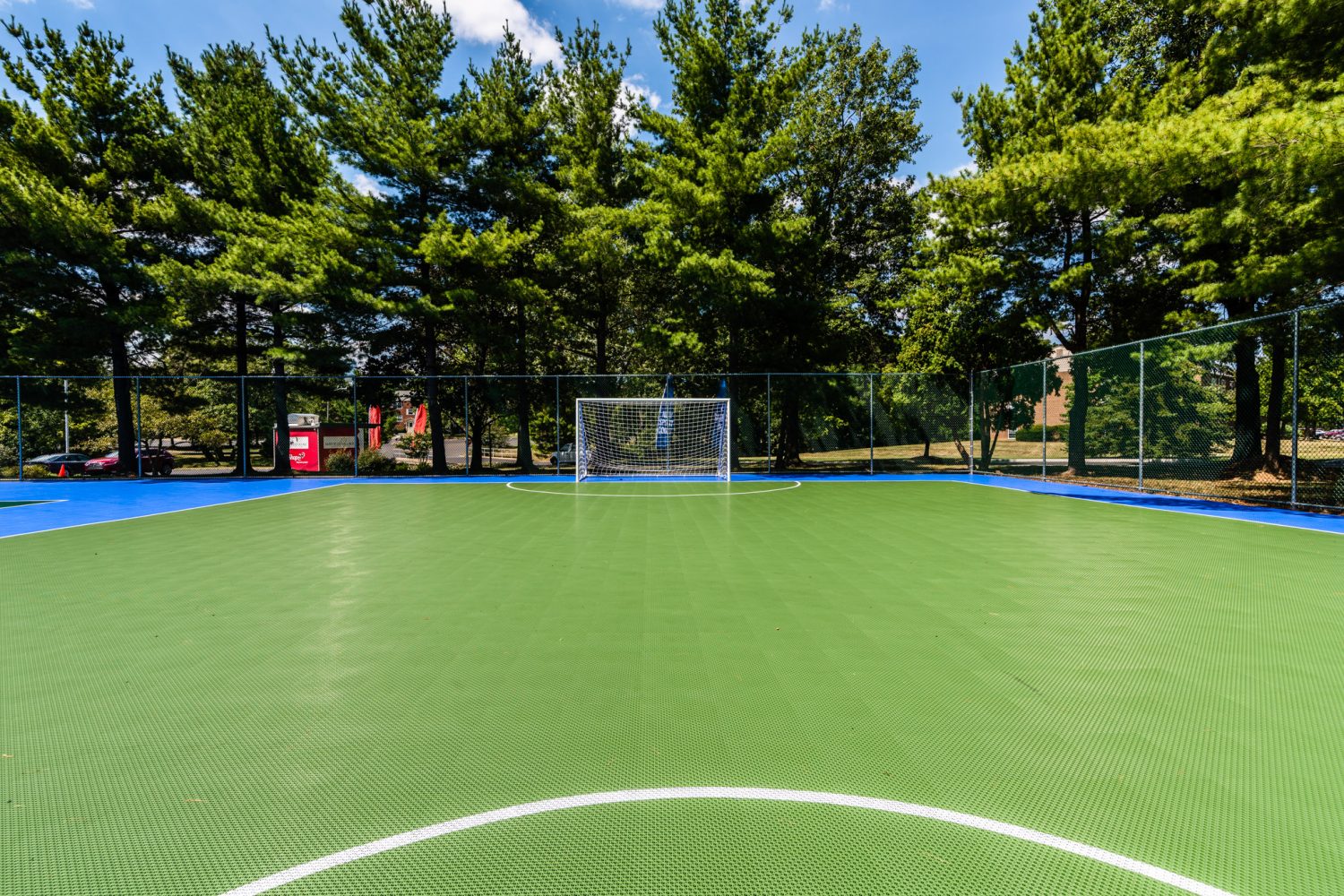 multi sport court with basketball and soccer