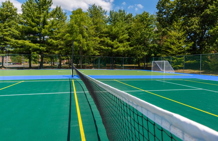 tennis court and badminton court
