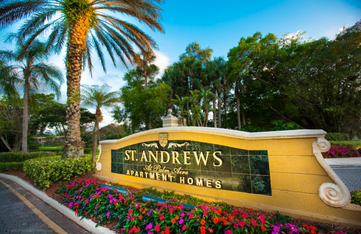 St. Andrews sign at entrance 