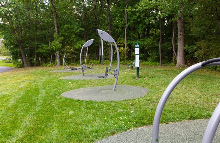 shaded outdoor fitness park 