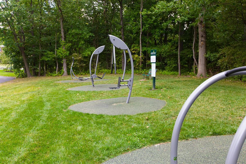 shaded outdoor fitness park 