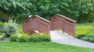 wood bridge along walking path
