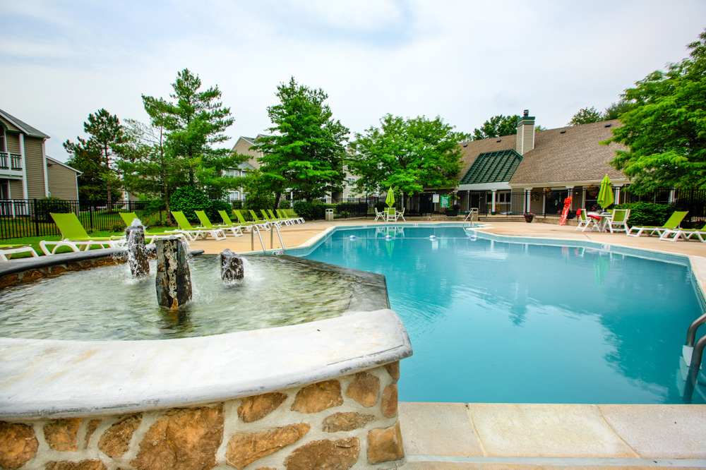 fountain by the salt water pool 