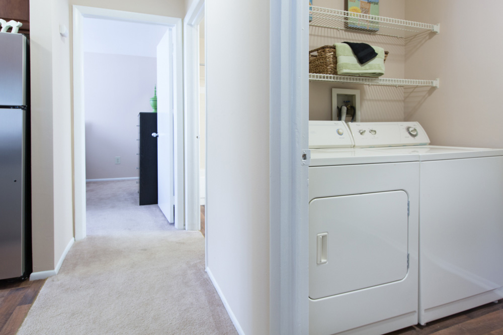 full size washer and dryer in apartment 