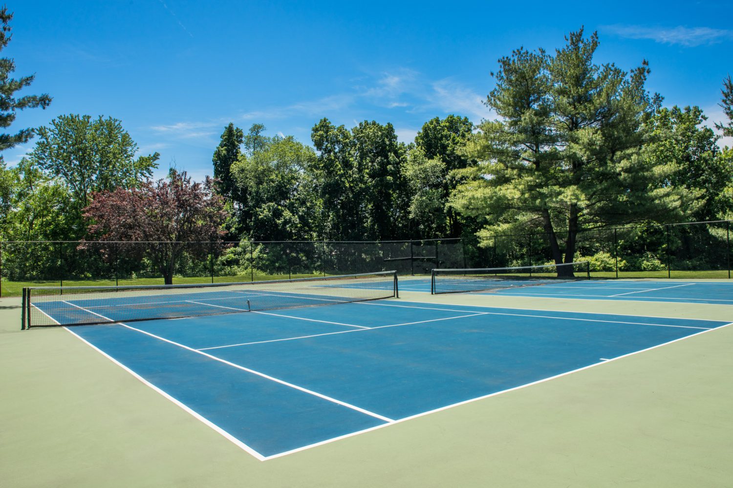 two tennis courts 