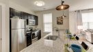 stainless steel appliances and modern fixtures in kitchen 