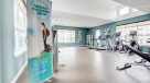fitness center with virtual interactive cardio equipment 