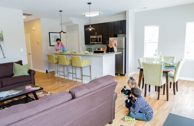 living area and kitchen 
