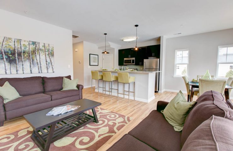 open layout living room and kitchen 
