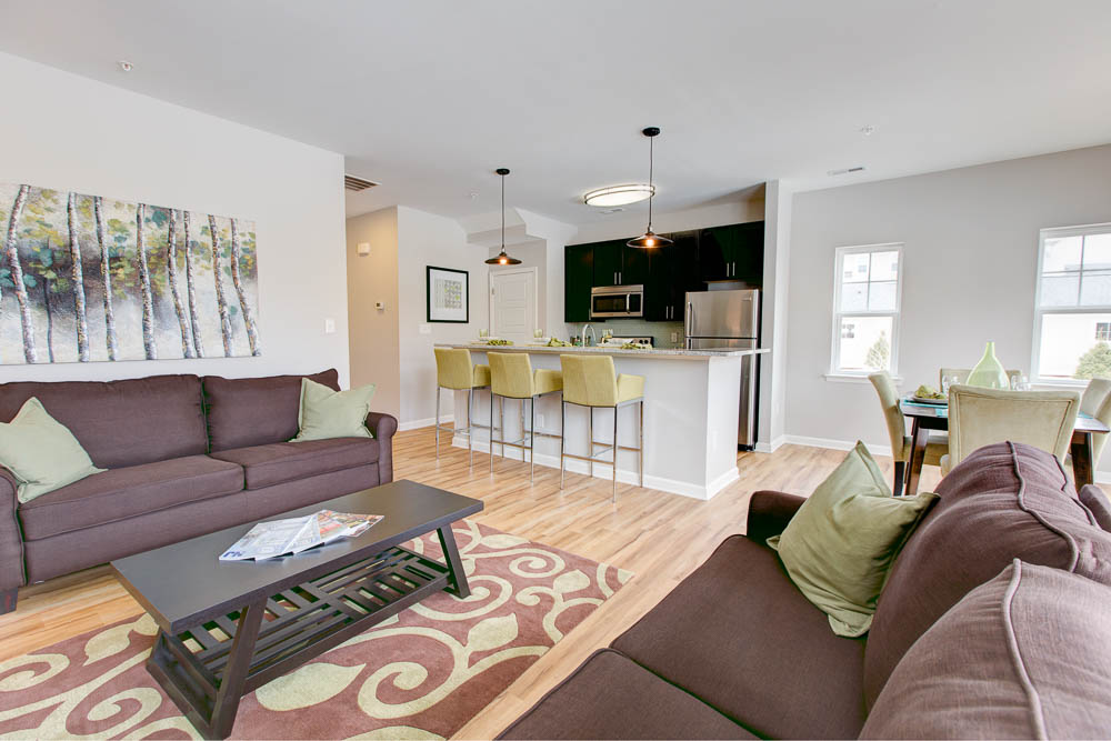 open layout living room and kitchen 