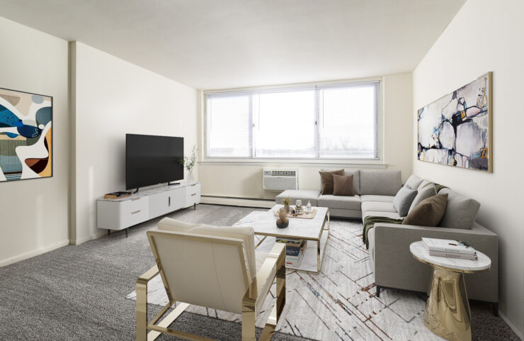 Living Area with large windows