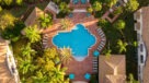 aerial view of the pool area 