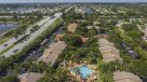 aerial view of Quiet Waters community with pool in the center