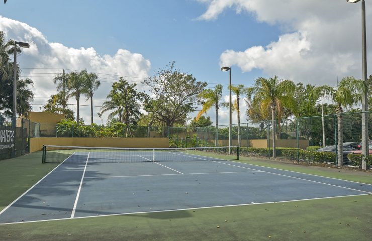 lighted tennis court