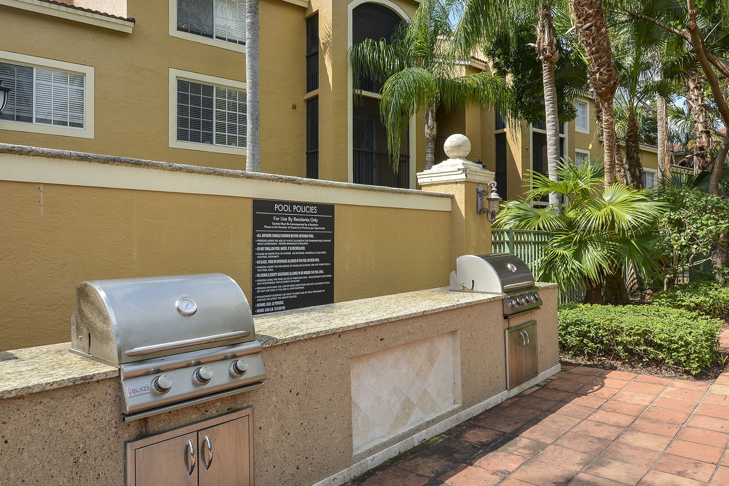 outdoor gas grilling area