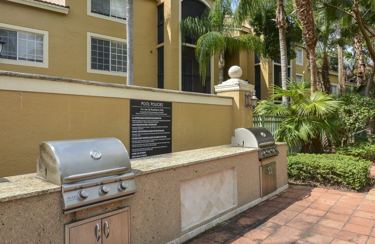 outdoor gas grilling area
