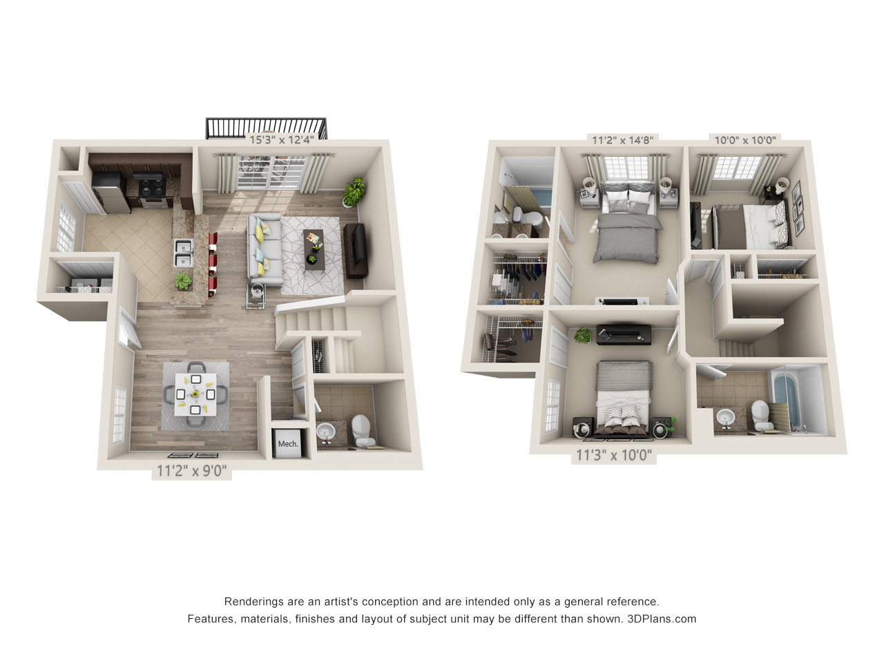 3 Bedrooms / 2.5 Bathrooms