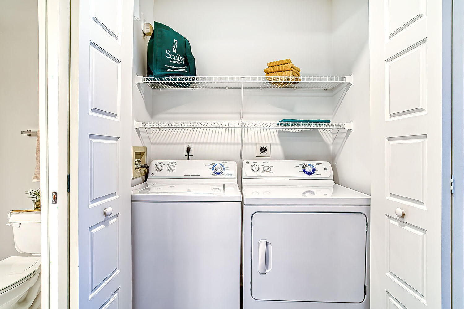 full size washer and dryer in unit
