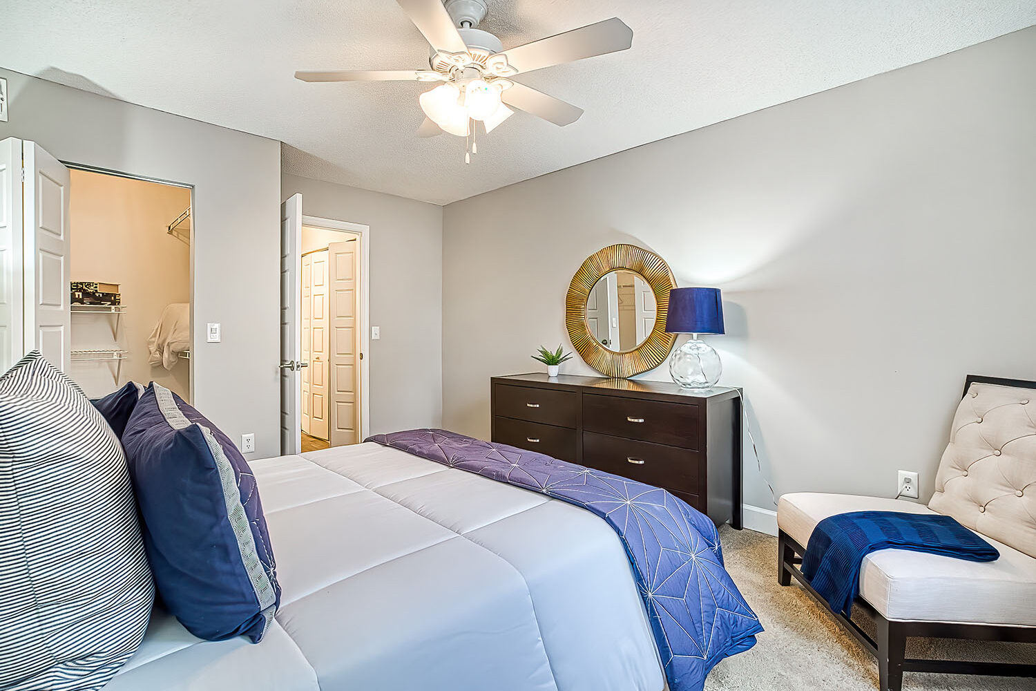 bedroom with large closet