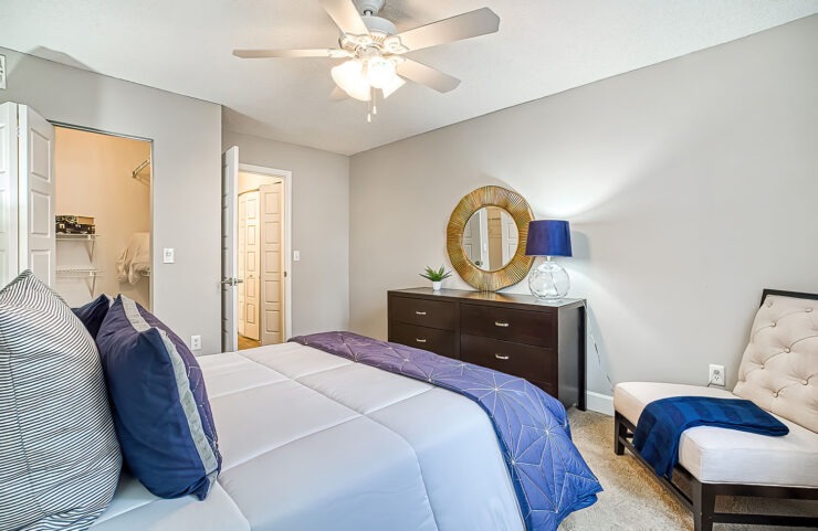 bedroom with large closet