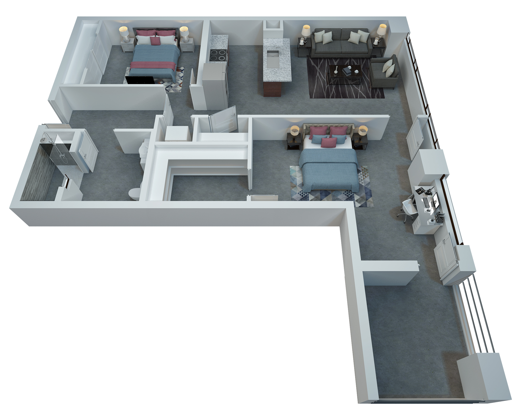 B1 - 2 Bedroom, 1 Bathroom
