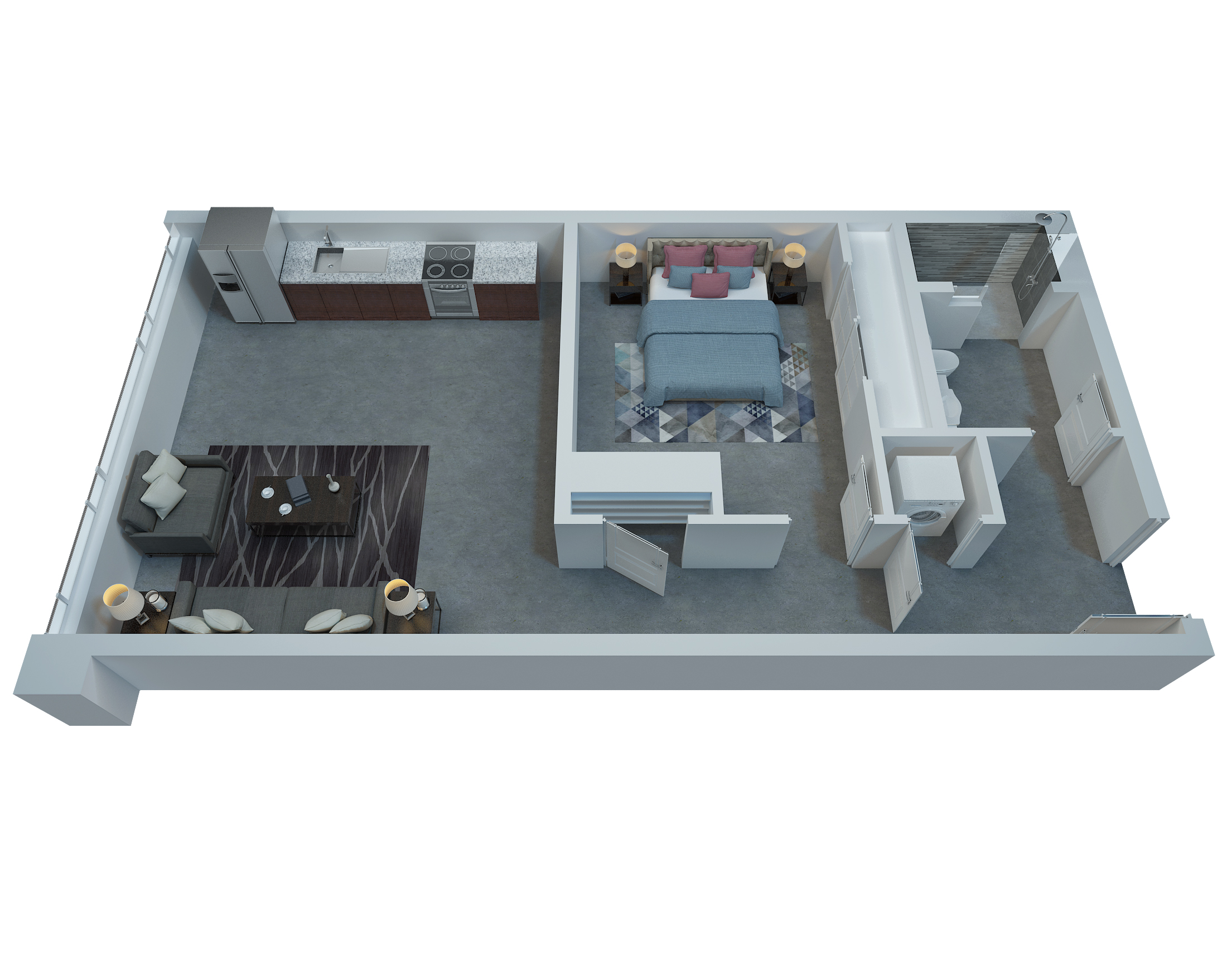 B2 - 1 Bedroom, 1 Bathroom