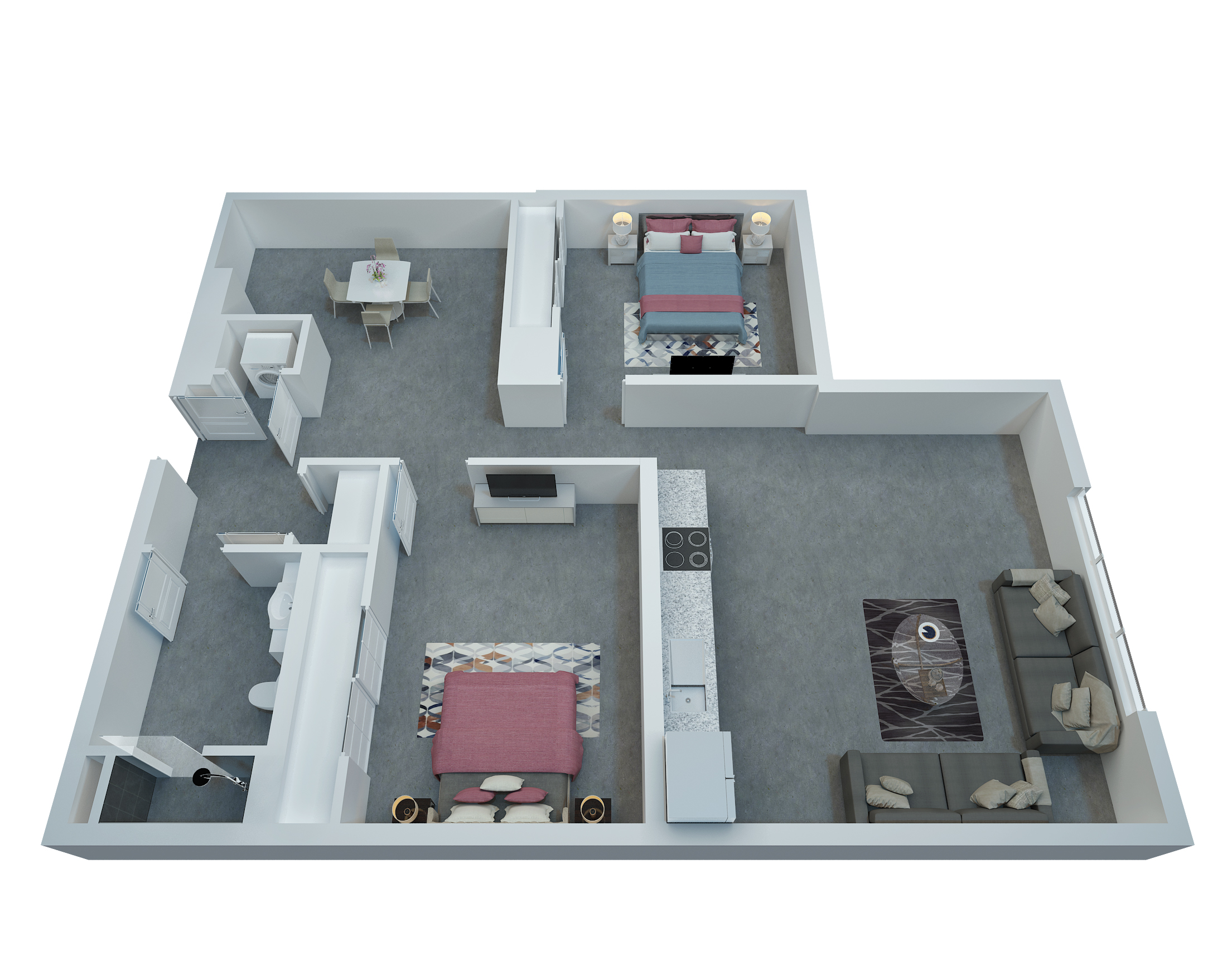 C1 - 2 Bedroom, 1 Bathroom
