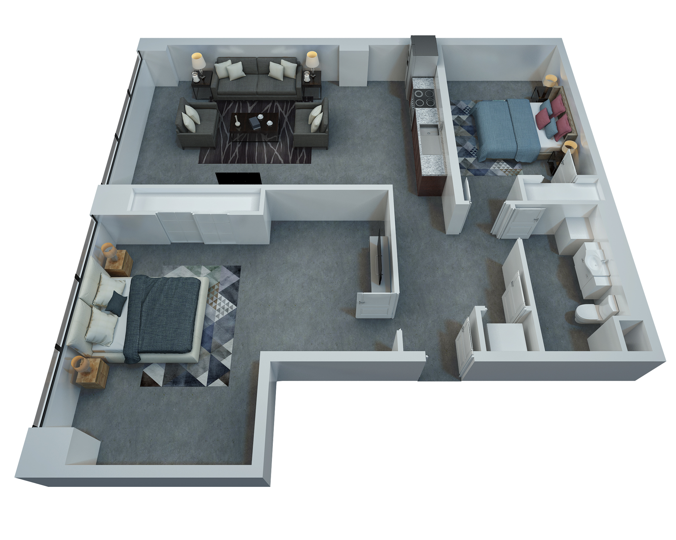 C4 - 2 Bedroom, 1 Bathroom