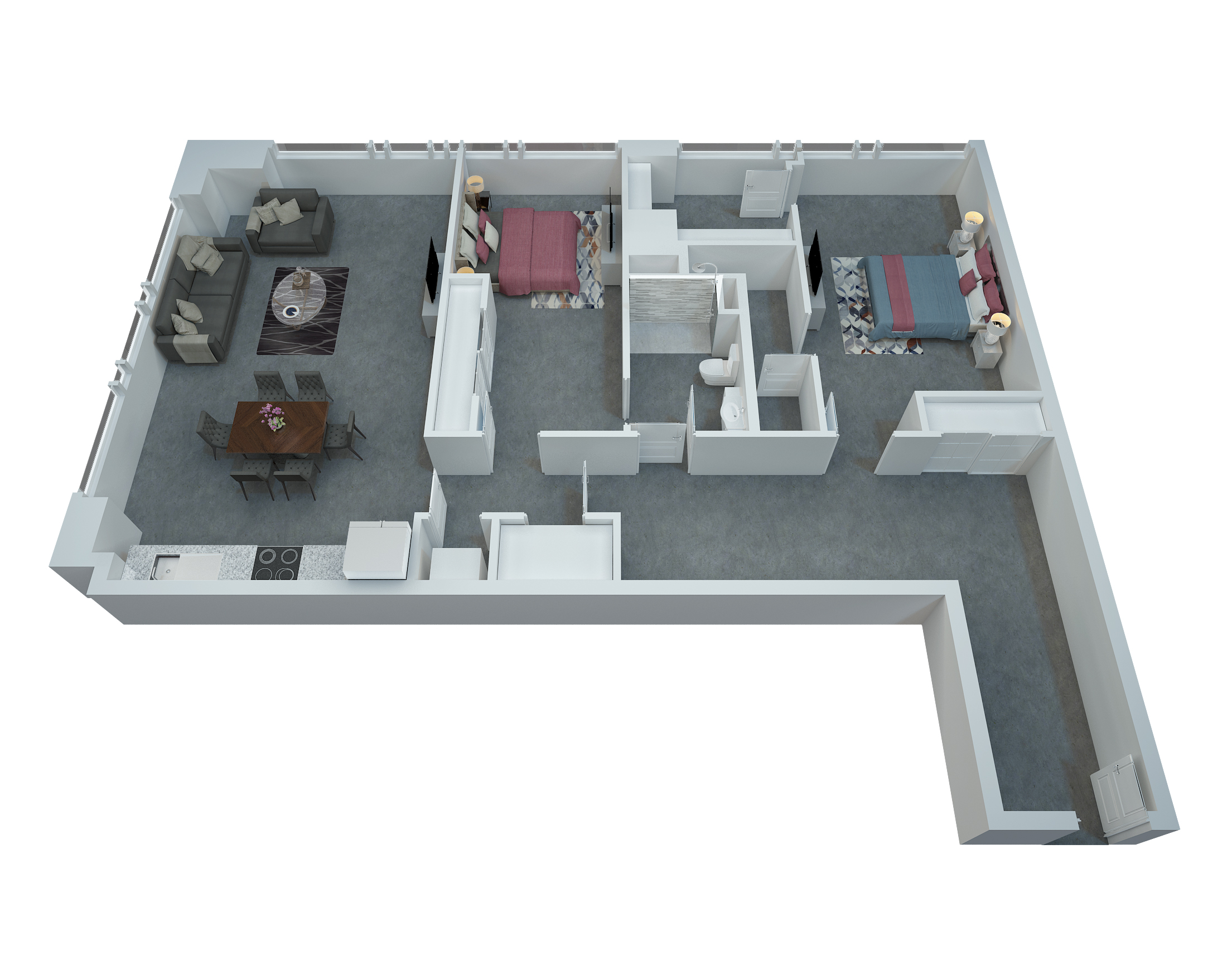 D1 - 2 Bedroom, 1 Bathroom